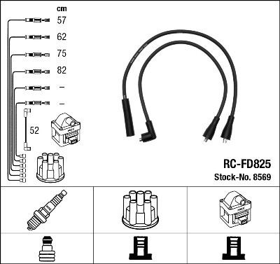 NGK RCFD825 Провода высоковольтные, комплект в наличии Одесса