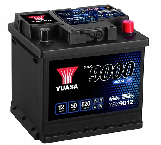 Yuasa 12v 50ah  agm start stop plus battery ybx9012 (0)