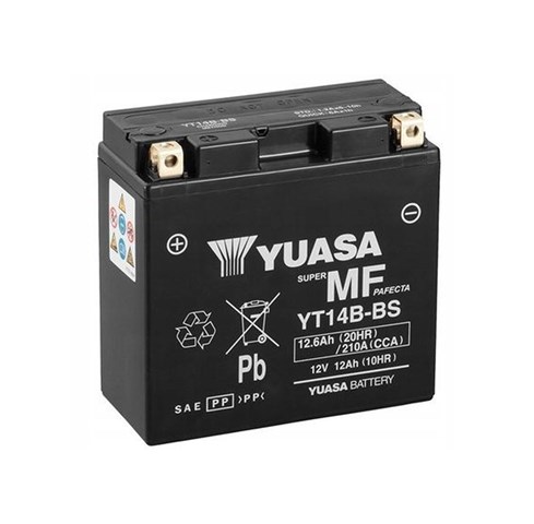 Мото yuasa 12v 12,6ah  mf vrla battery  yt14b-bs(сухозаряжений)