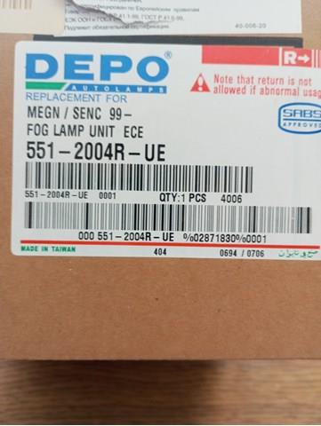 DEPO 5512004RUE Фара противотуманная правая в наличии Житомир