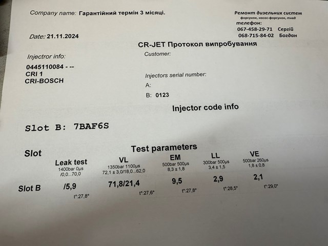 RENAULT 0445110084 Топливные форсунки в наличии Хмельницкий