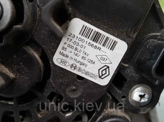 231001568R RENAULT Генератор купить в Тернополь