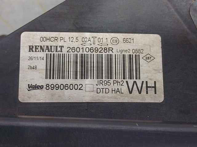 RENAULT 260106928R Фара правая в наличии Николаев