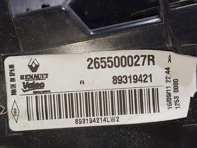 RENAULT 265500027R Фонарь задний правый внутренний в наличии Винница