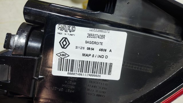 265507408R RENAULT Фонарь задний правый купить в Сумы