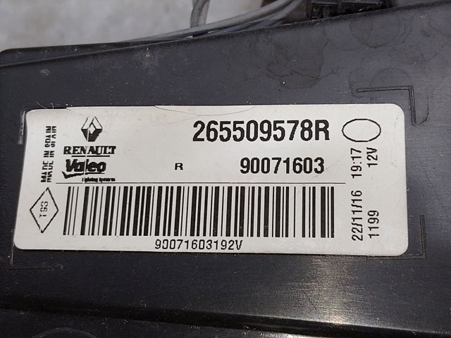 RENAULT 265509578R Фонарь задний правый внешний в наличии Каменское