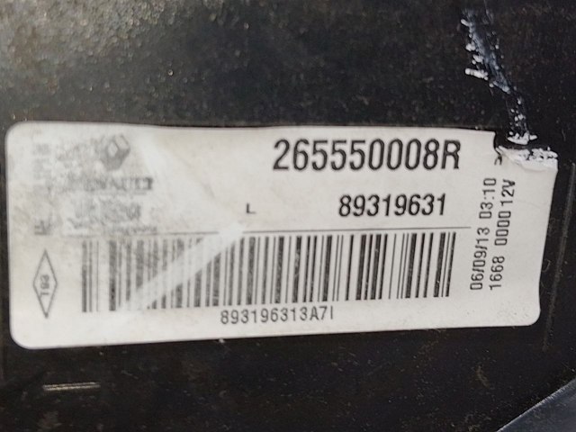 RENAULT 265550008R Фонарь задний левый в наличии Одесса