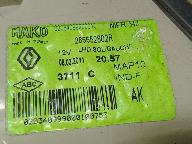 265552802R RENAULT Фонарь задний левый внешний купить в Одесса