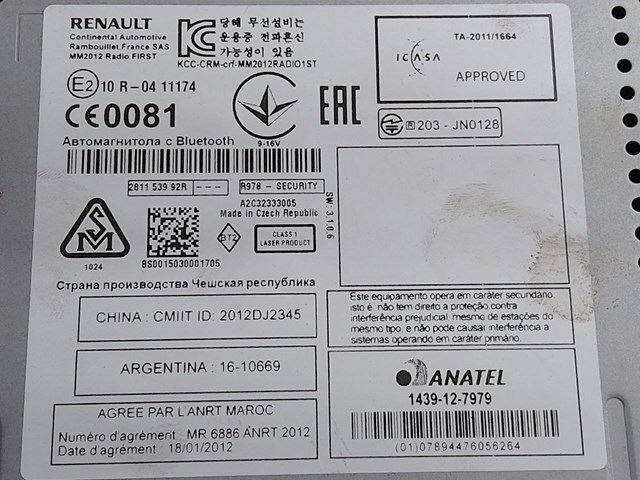 281153992R RENAULT Магнитола (радио AM/FM) купить в Харьков
