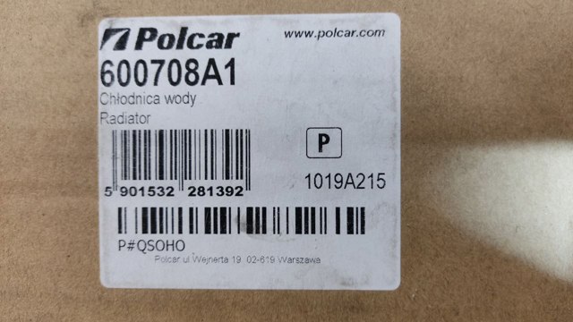 600708A1 POLCAR Радиатор охлаждения двигателя купить в Каменское