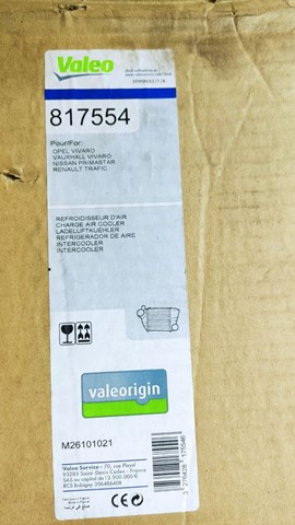 817554 VALEO Радиатор интеркуллера купить в Харьков