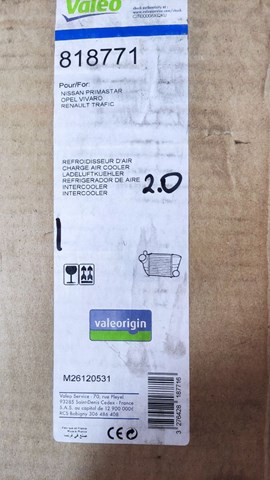 818771 VALEO Интеркулер купить в Днепр