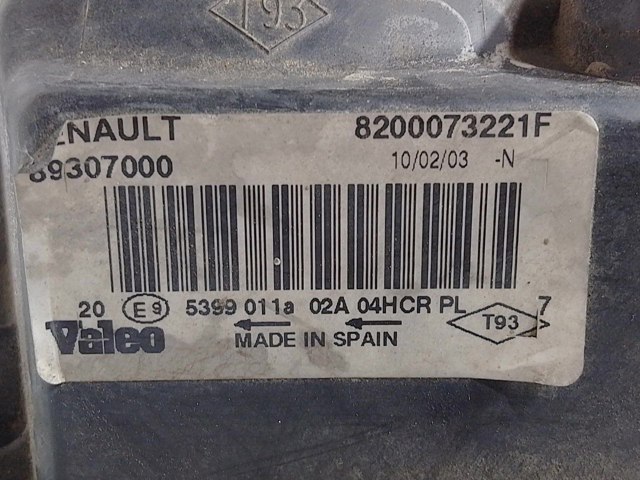 RENAULT 8200073221 Фара правая в наличии Сумы