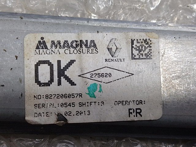 827206057R RENAULT Механизм стеклоподъемника двери задней правой купить в Павлоград