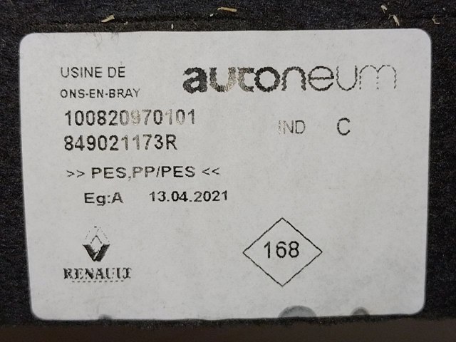 Коврик багажного отсека 849021173R RENAULT