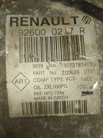 926000217R RENAULT Компрессор кондиционера купить в Ровно