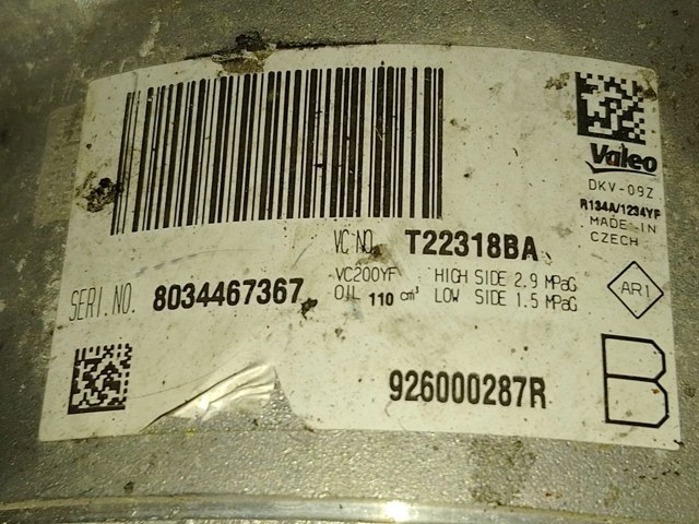 926000287R RENAULT Компрессор кондиционера купить в Полтава