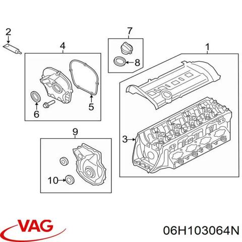 Головка блока цилиндров (ГБЦ) 06H103064N VAG