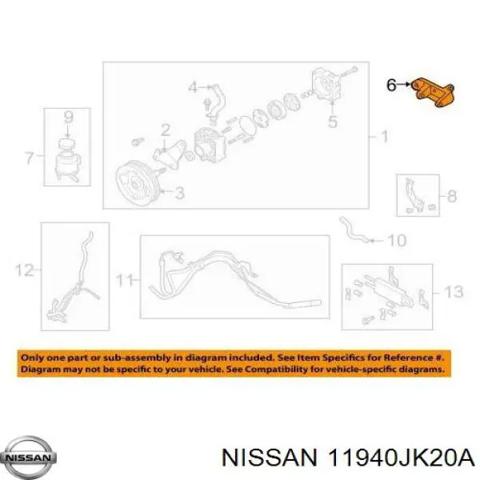 11940JK20A NISSAN Кронштейн насоса ГУР купить в Хмельницкий