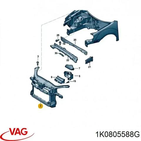 Монтажная панель крепления фар 1K0805588G VAG
