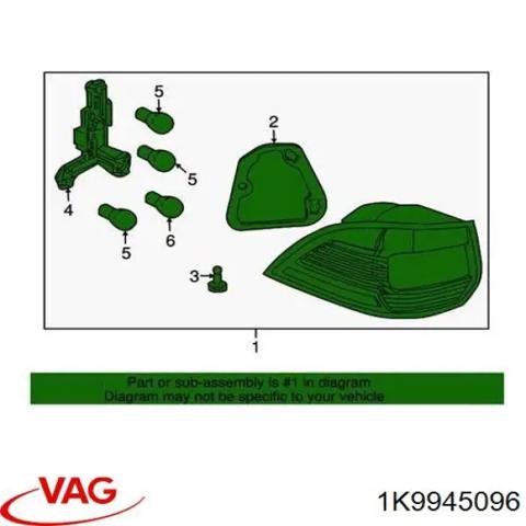 Задняя правая фара 1K9945096 VAG