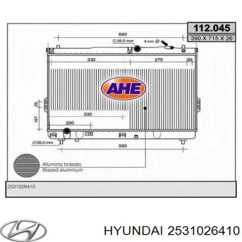 Радиатор водяной 2531026410 HYUNDAI