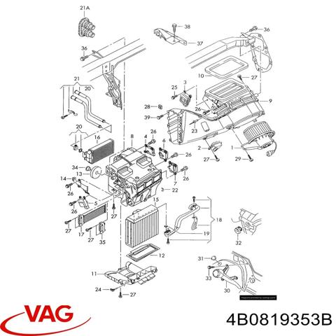 Корпус печки в сборе 4B0819353B VAG