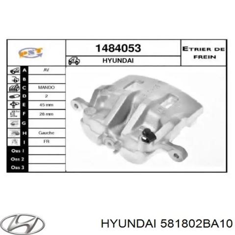 Суппорт тормозной передний левый 581802BA10 HYUNDAI