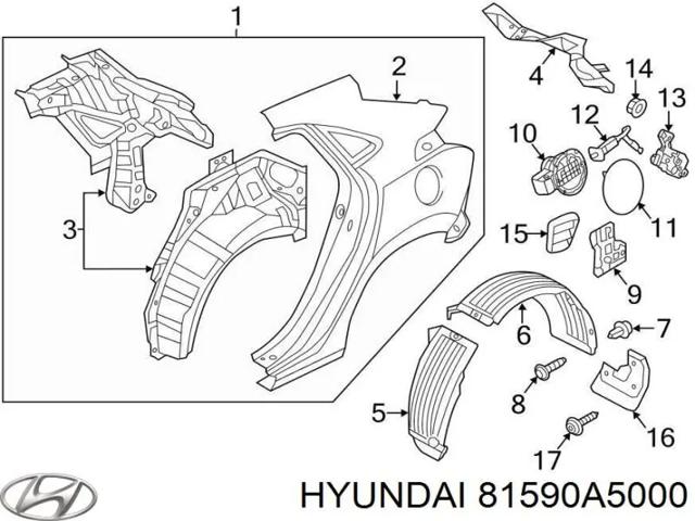 HYUNDAI 81590A5000 Мотор-привод открытия лючка бака в наличии Запорожье