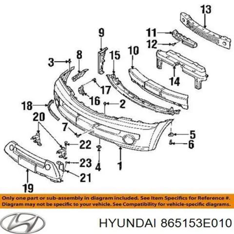 Кронштейн бампера переднего, внешний левый 865153E010 HYUNDAI
