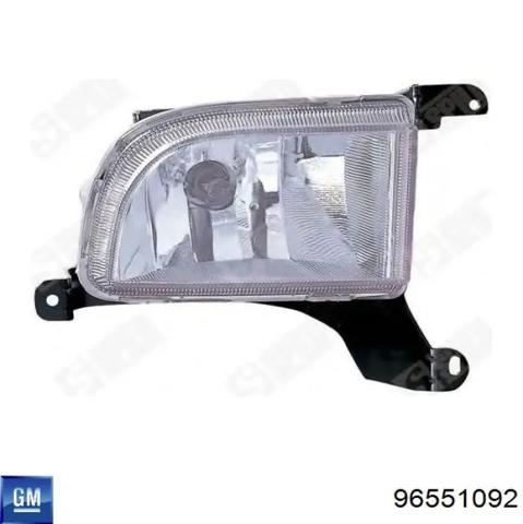 Фара противотуманная, правая 96551092 GM