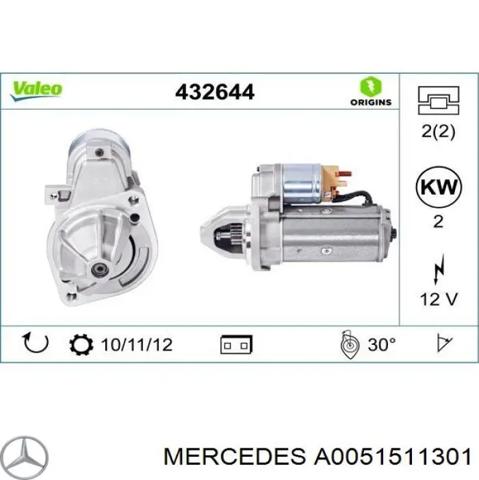 Стартер A0051511301 MERCEDES