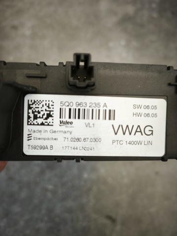 Электроподогреватель воздуха 5Q0963235A VAG
