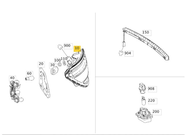 Задняя правая фара A2049068602 MERCEDES