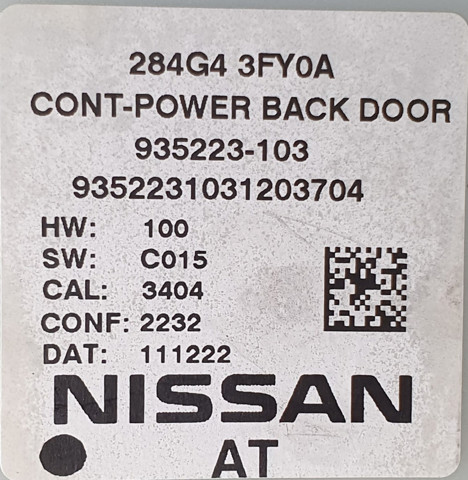 284G43FY0A NISSAN Модуль управления (ЭБУ) открытия крышки багажника (двери 3/5-й задней) купить в Павлоград