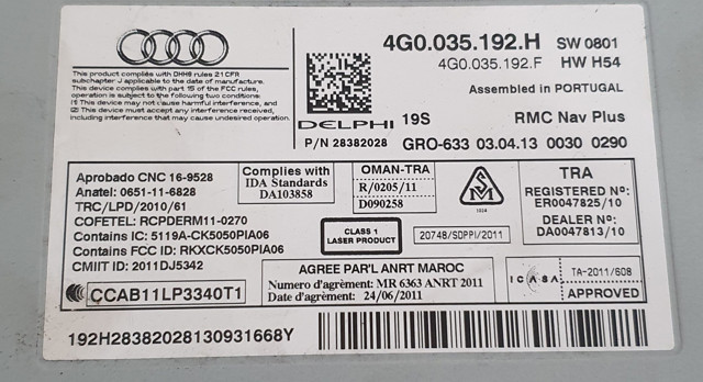 4G0035192H VAG Магнитола (радио AM/FM) купить в Житомир