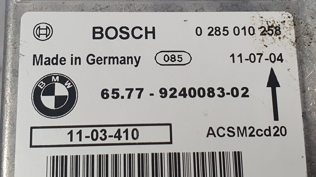 65779240083 BMW Модуль-процессор управления подушкой безопасности (ЭБУ AIRBAG) купить в Винница