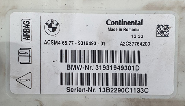 BMW 65779319493 Модуль-процессор управления подушкой безопасности (ЭБУ AIRBAG) в наличии Львов