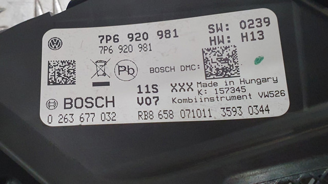 VAG 7P6920981 Приборная доска (щиток приборов) в наличии Харьков