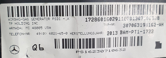 A1728601602 MERCEDES Подушка безопасности водителя купить в Ровно