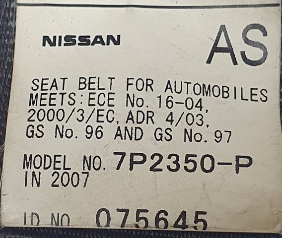 H6885EB30B NISSAN Левый ремень безопасности купить в Ужгород