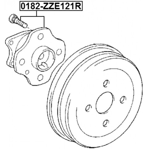 Задняя шпиндель 0182ZZE121R FEBEST