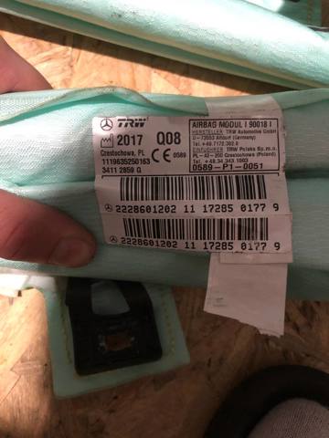 MERCEDES A2228601202 Подушка безопасности (AIRBAG) шторка боковая левая в наличии Павлоград