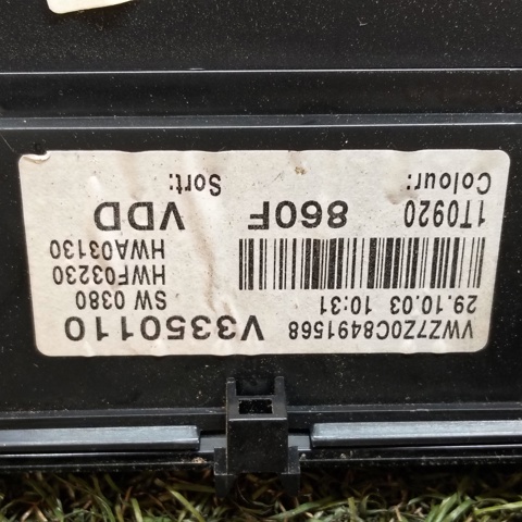 1T0920860F VAG Панель приборов купить в Чернигов