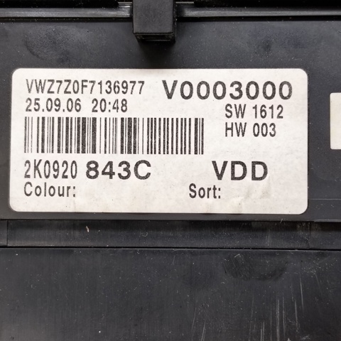 VAG 2K0920843C Панель приборов в наличии Полтава