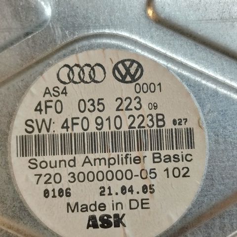 4F0035223 VAG Усилитель звука аудиосистемы купить в Ирпень