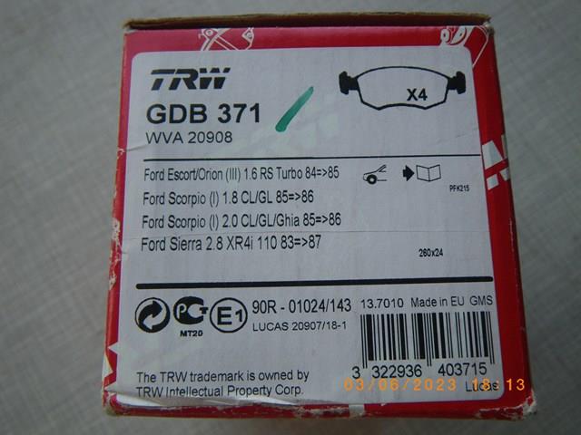 GDB371 Передние тормозные колодки купить Павлоград