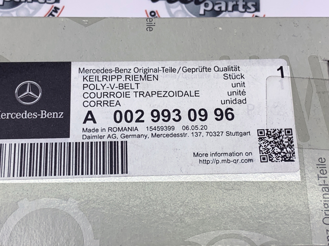 MERCEDES A0029930996 Ремень агрегатов приводной в наличии Днепр