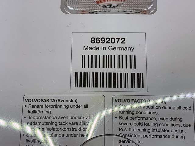 VOLVO 8692072 Свечи зажигания в наличии Днепр