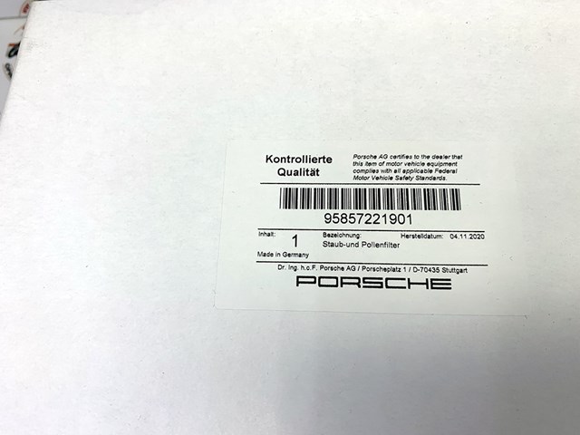 95857221901 PORSCHE Фильтр салона купить в Львов